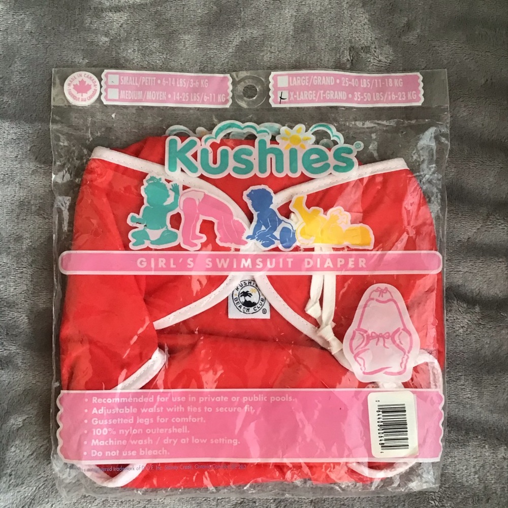🌊⛱️Kushies Girl's Swimsuit Diaper X-Large